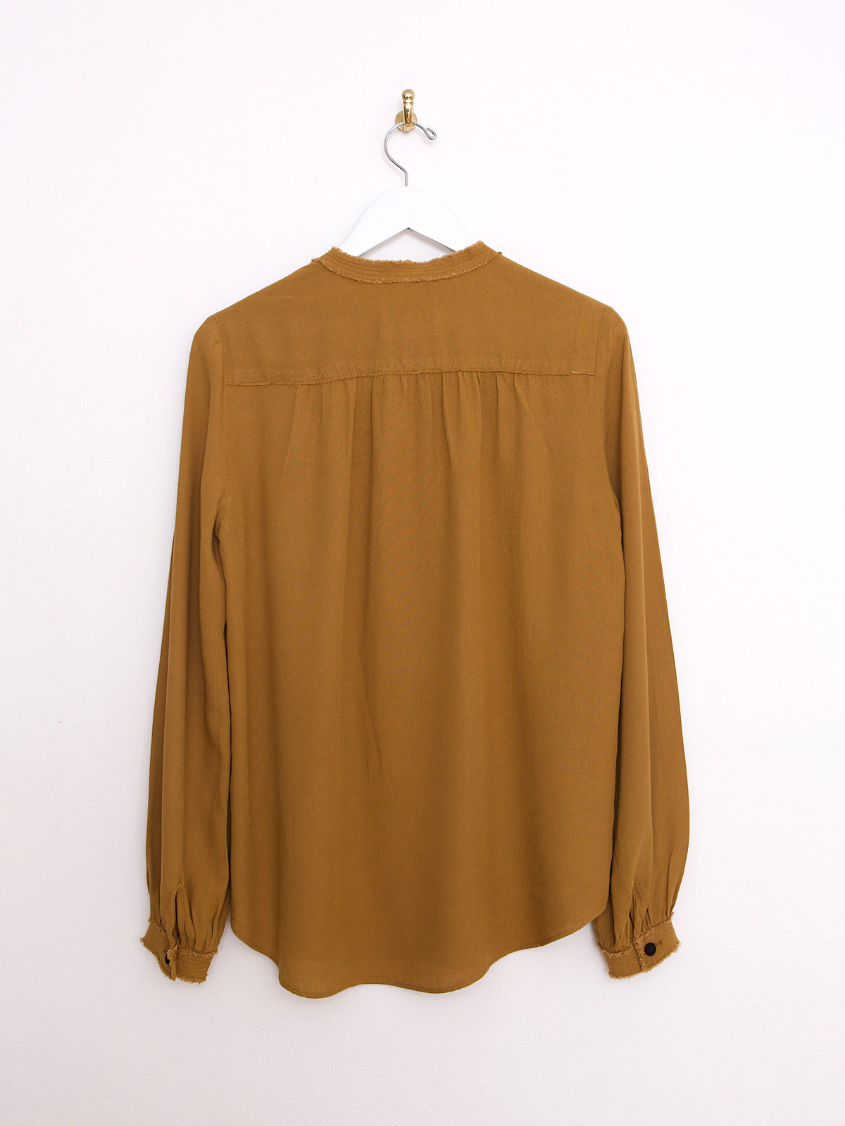 Flowing brown blouse Mao collar by Zadig & Voltaire