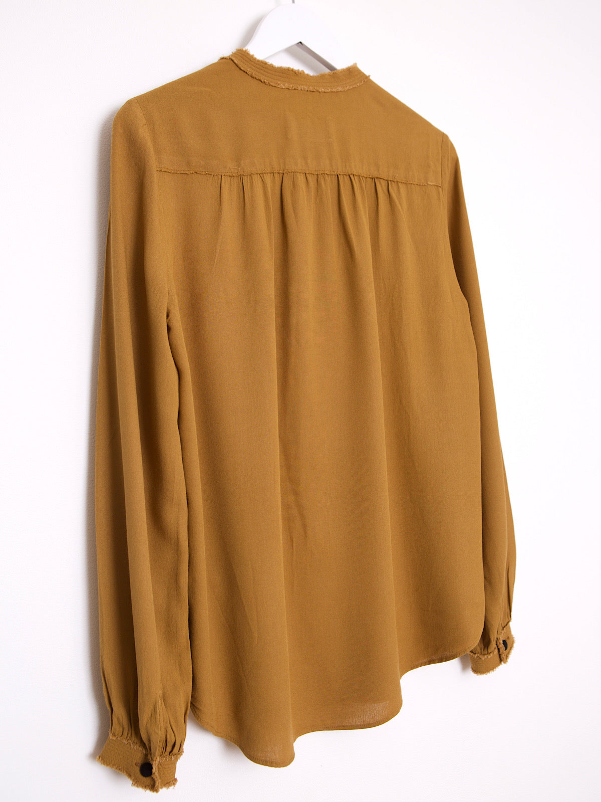 Flowing brown blouse Mao collar by Zadig & Voltaire