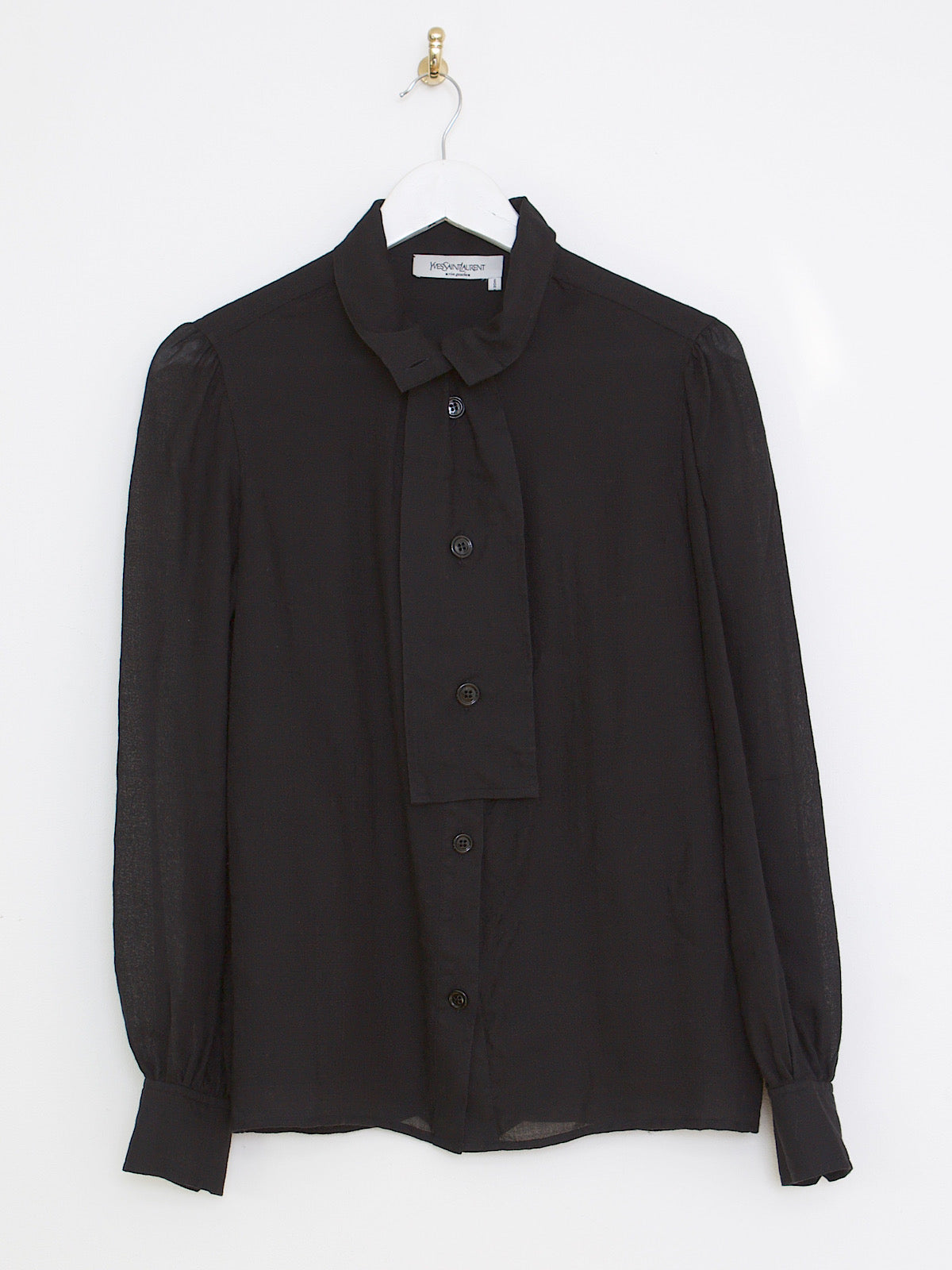 Vintage Yves Saint Laurent rive gauche black shirt front cravate