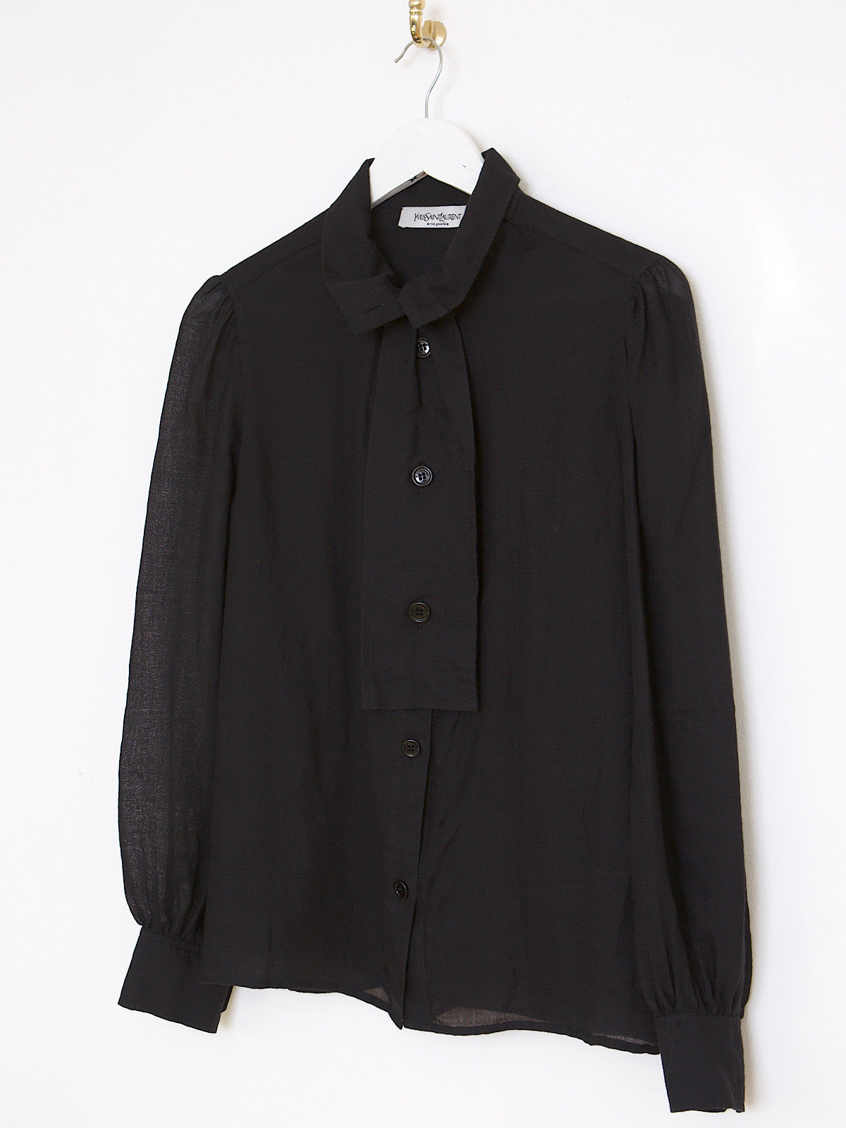 Vintage Yves Saint Laurent rive gauche black shirt front cravate