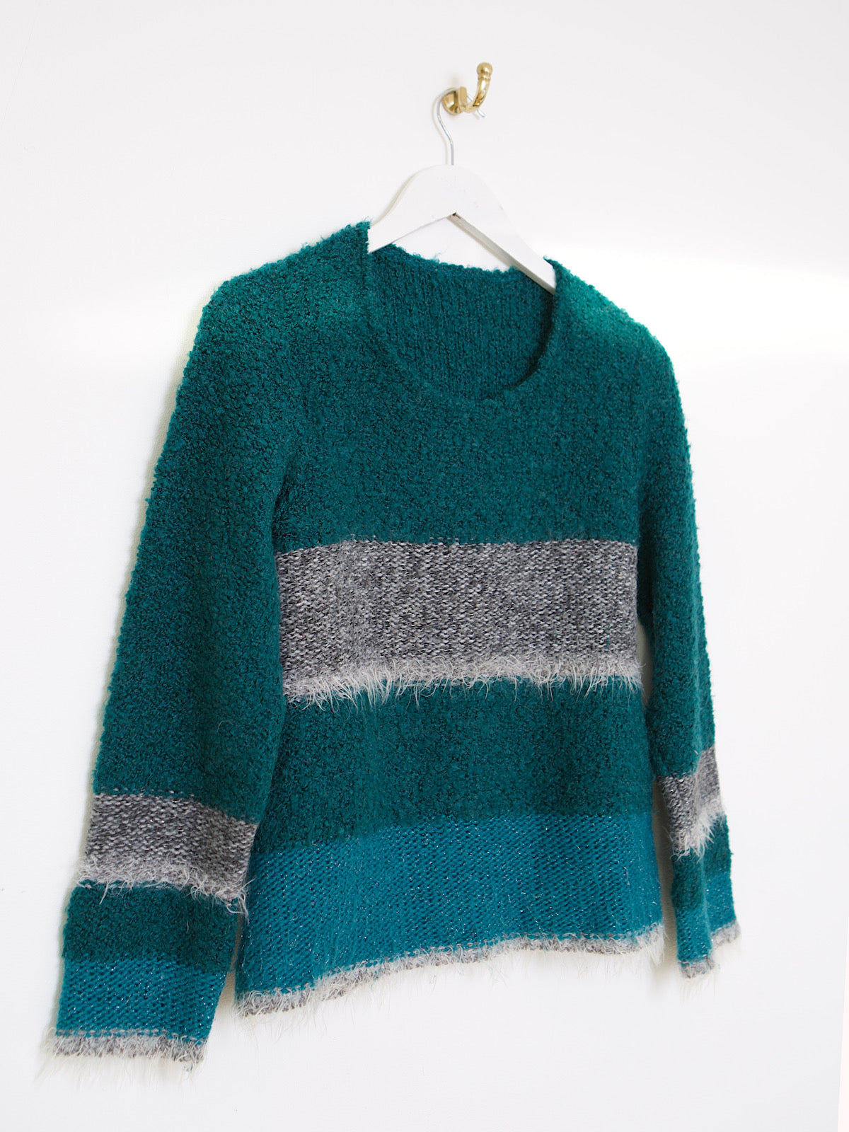 Fluffy and soft winter knitted jumper