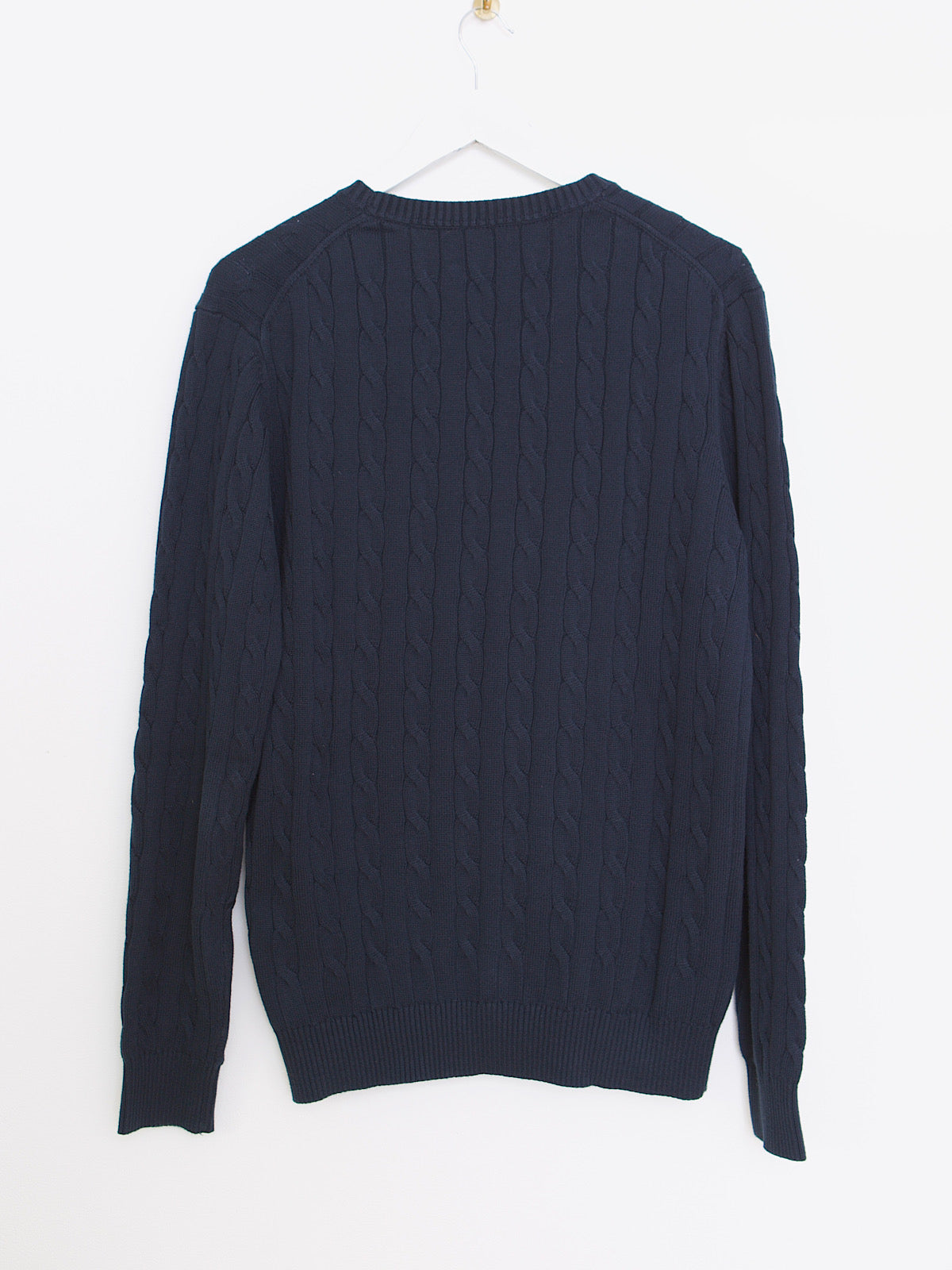 90s vintage Giant cable knit jumper navy cotton