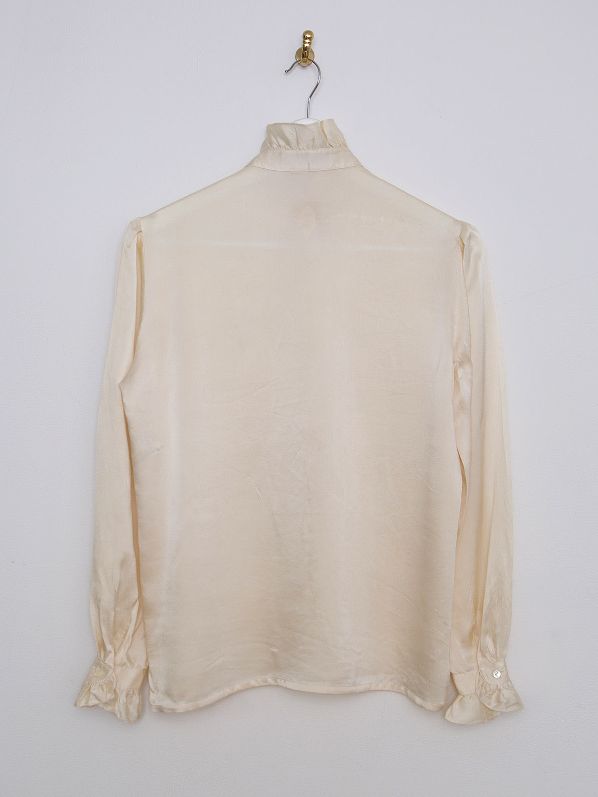 Vintage Louis Feraud pure silk shirt cream with frills