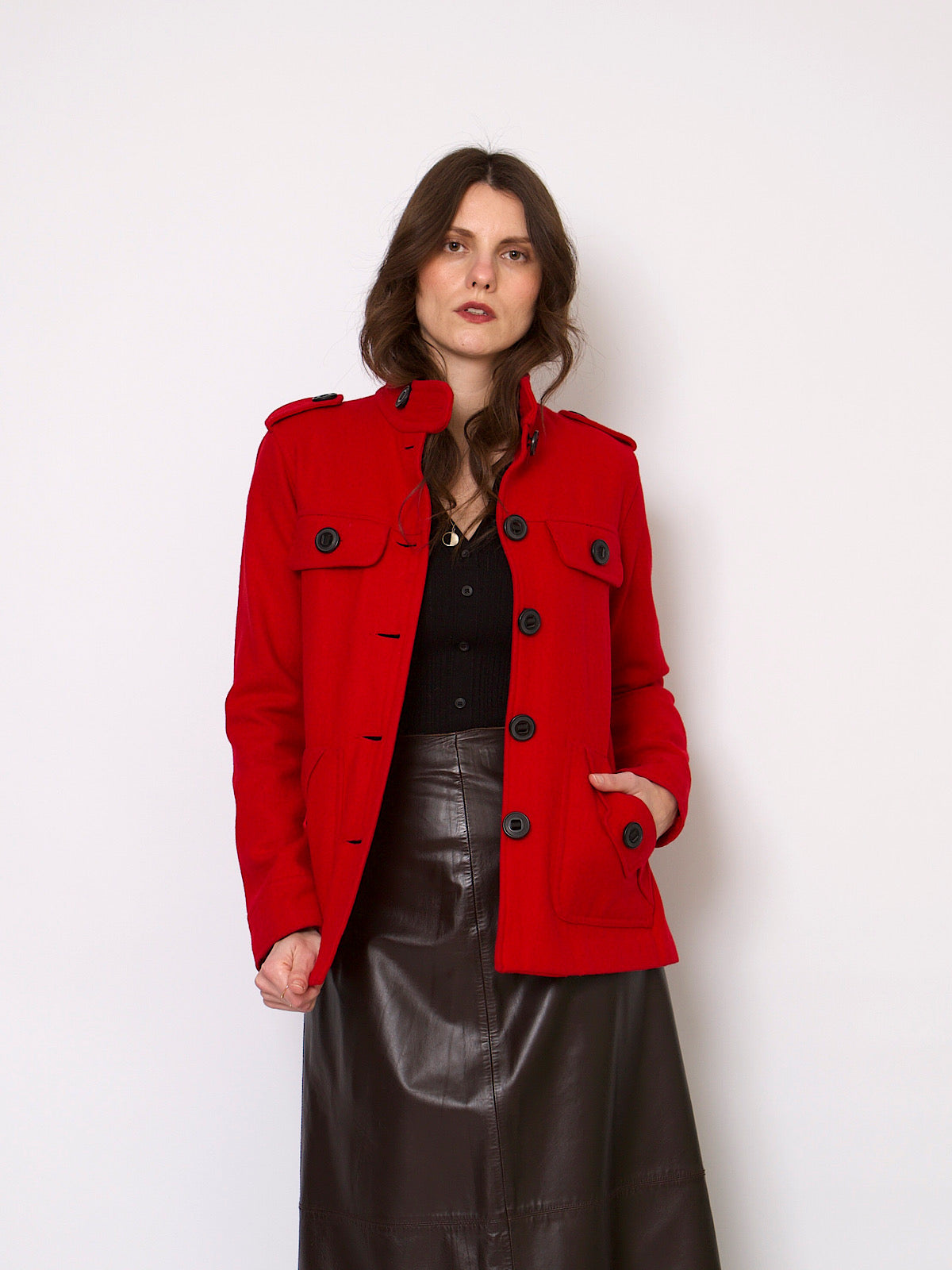 90s vintage red wool jacket