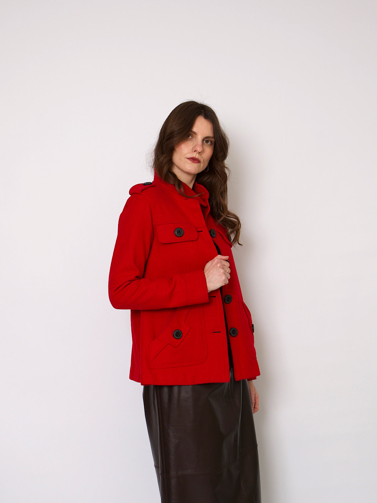 90s vintage red wool jacket