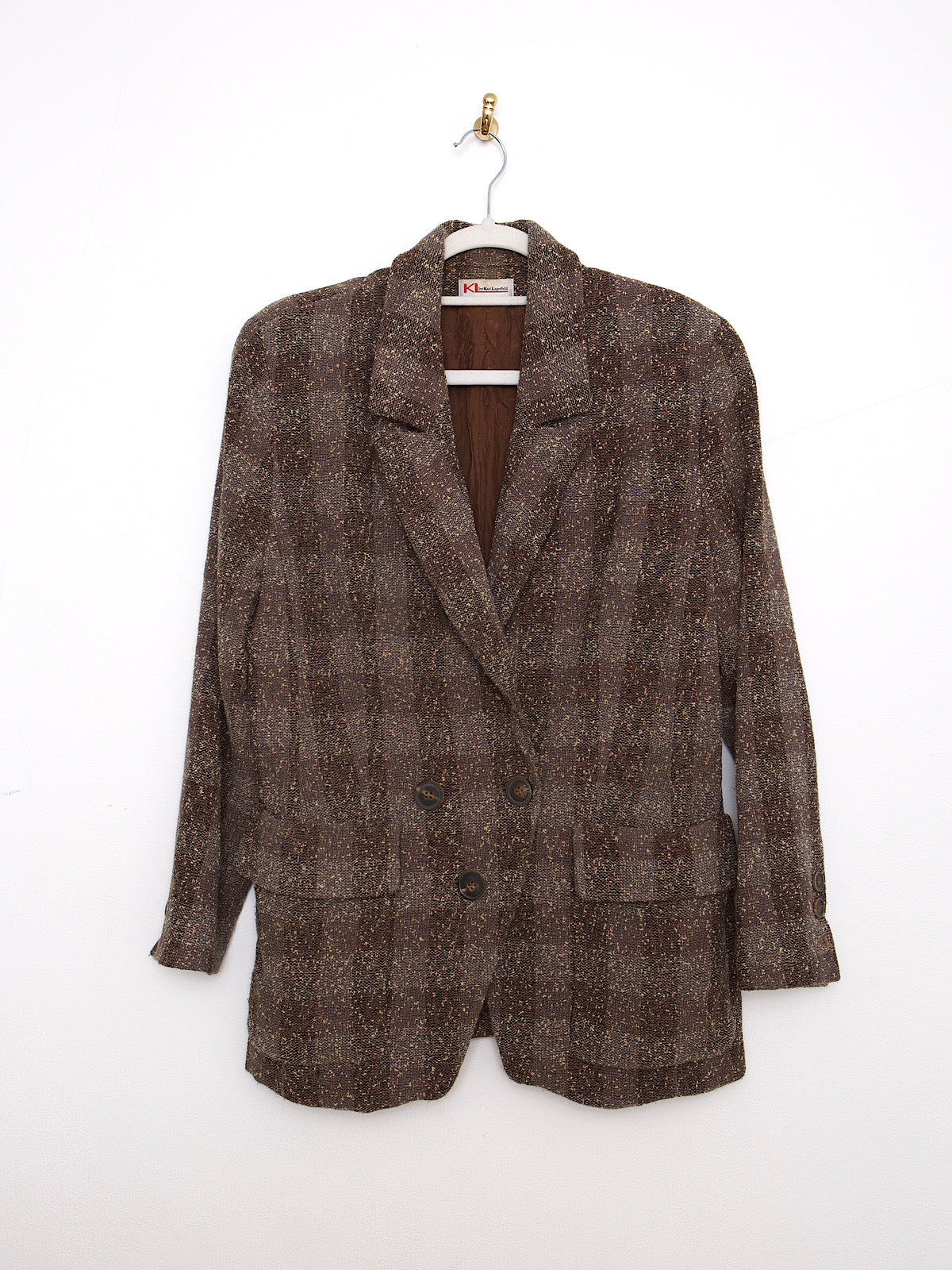 80s vintage Karl Lagerfeld brown checkered blazer