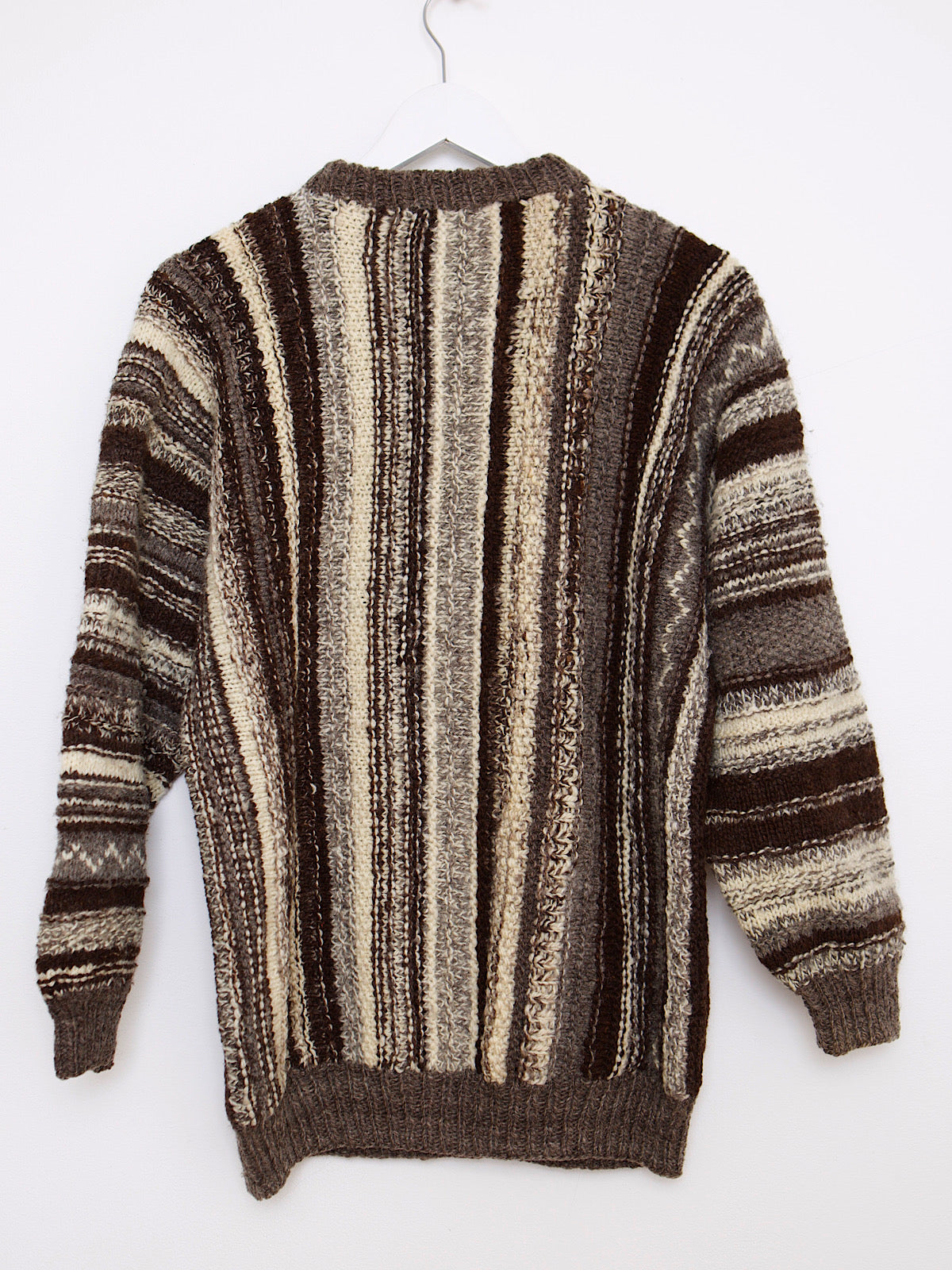 Vintage hand knitted stripy jumper pure wool