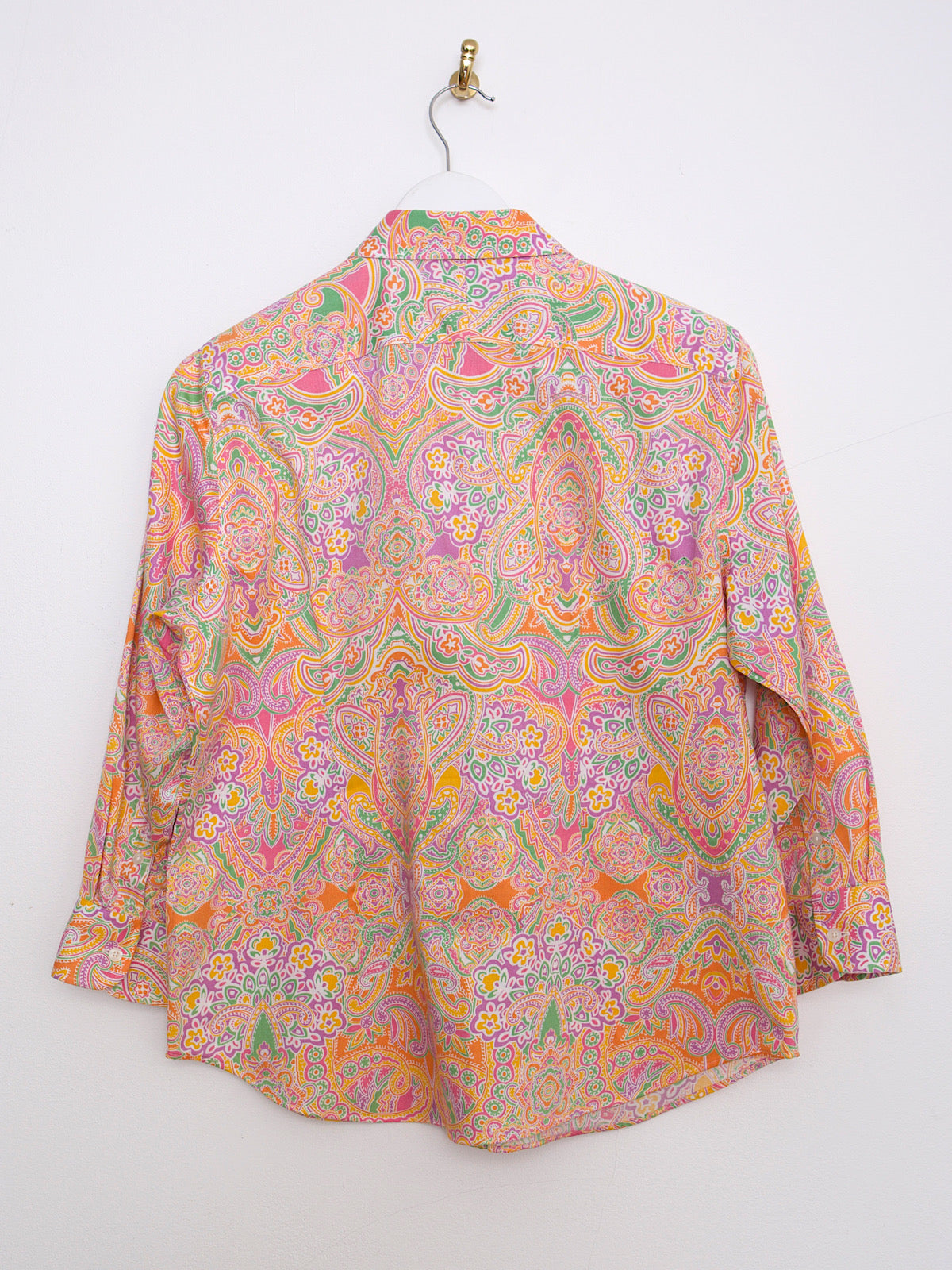 Pastel colour paisley cotton shirt 3/4 sleeves