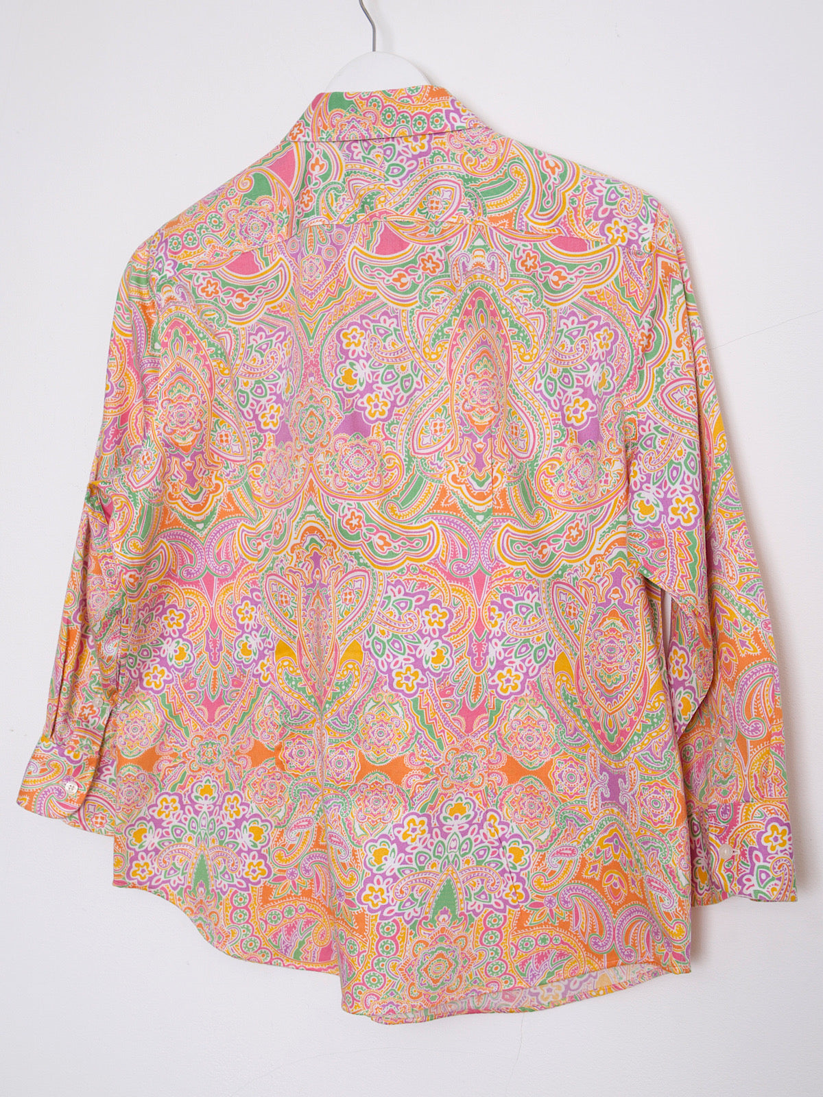 Pastel colour paisley cotton shirt 3/4 sleeves