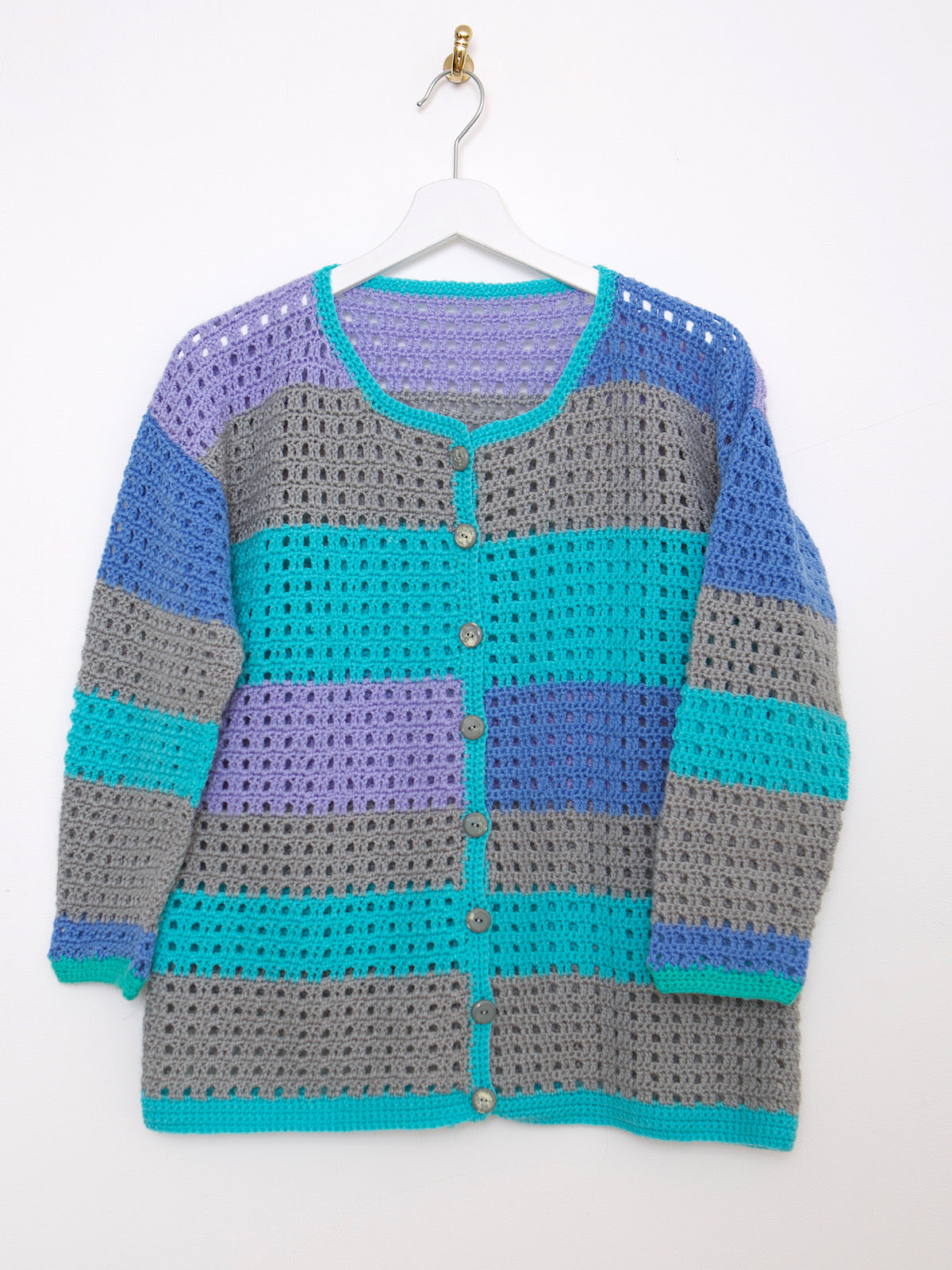 Vintage hand crochet cardigan multicoloured