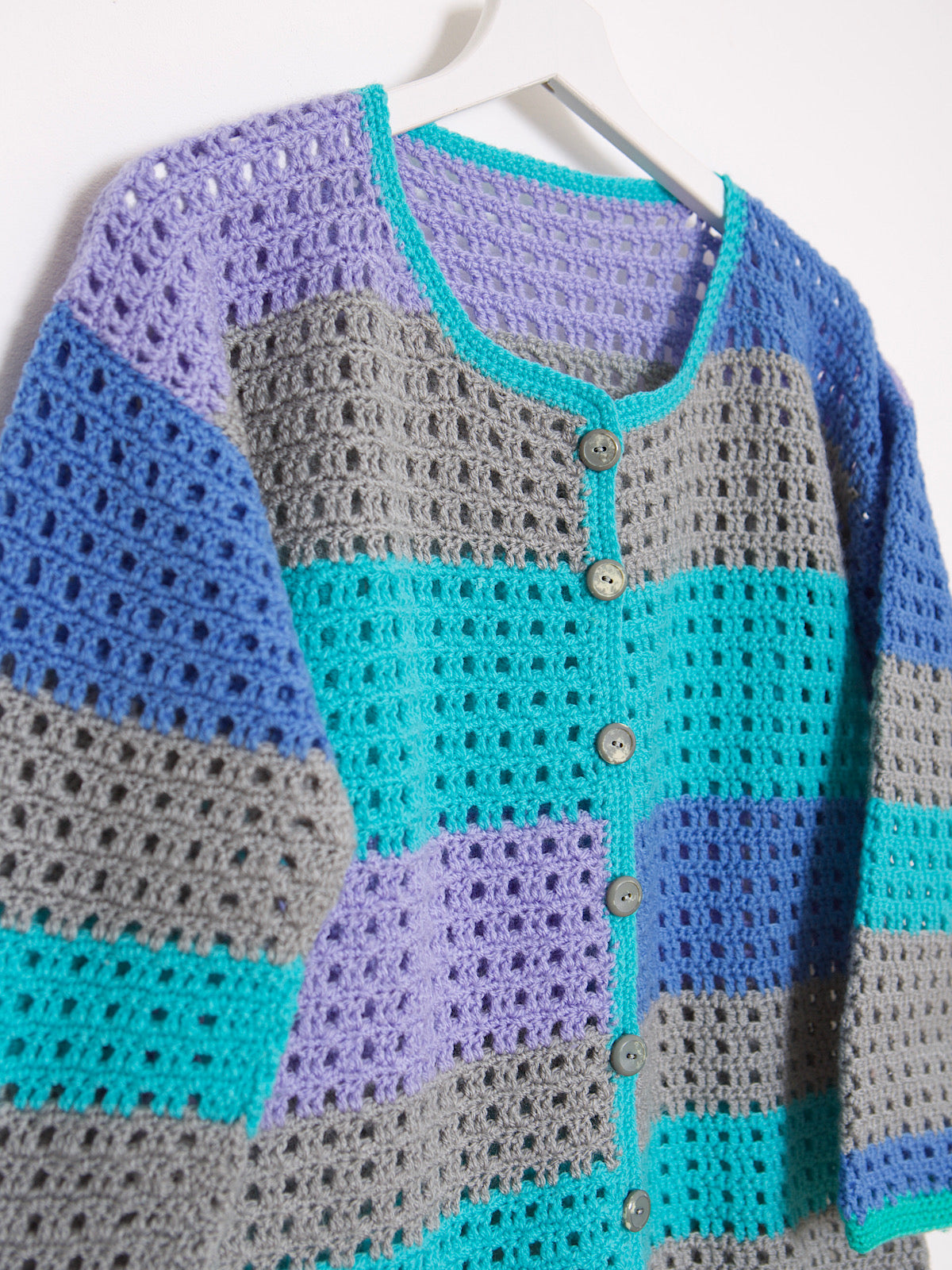 Vintage hand crochet cardigan multicoloured