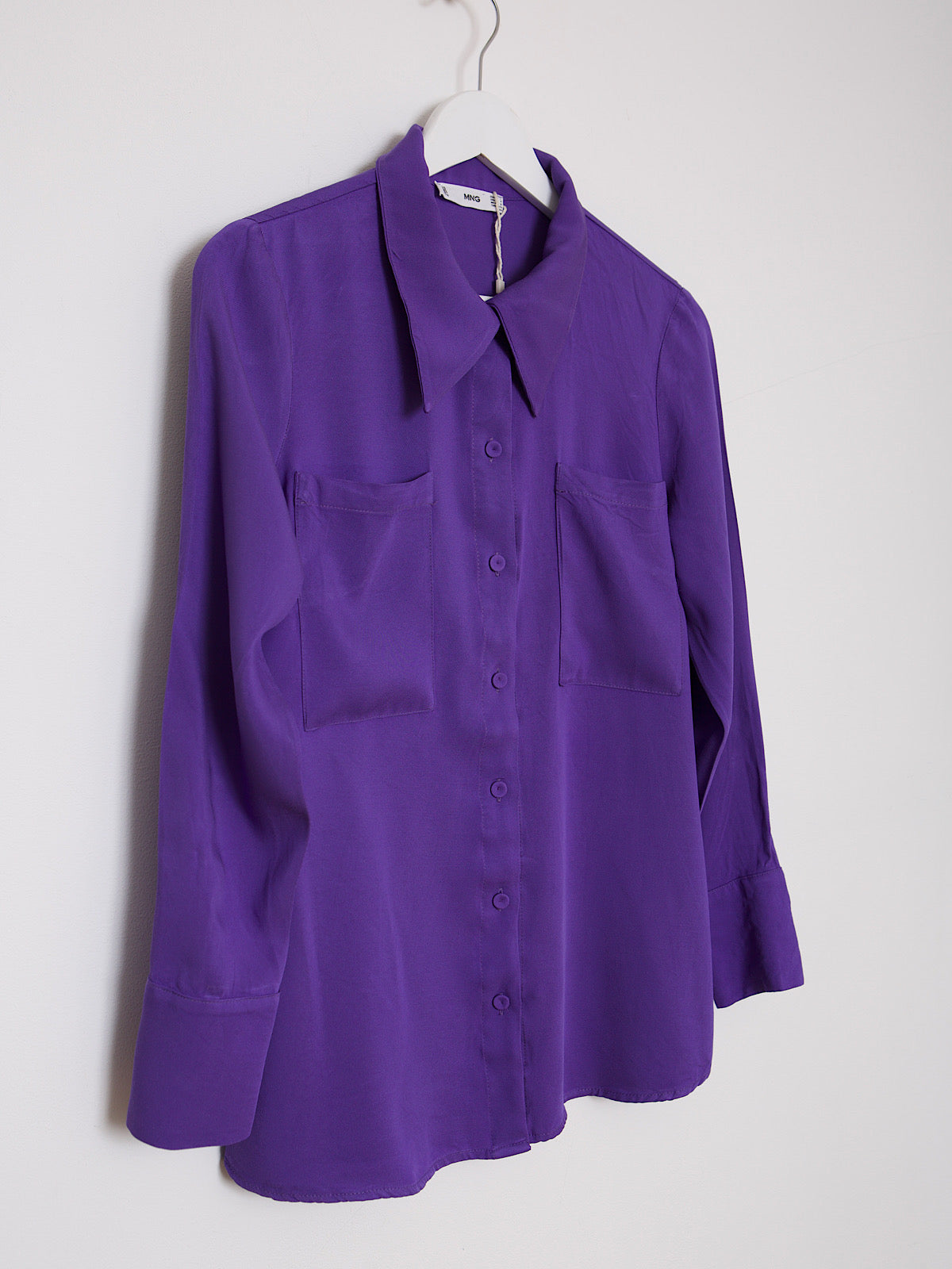 Vintage purple shirt long flat collar by Morgan