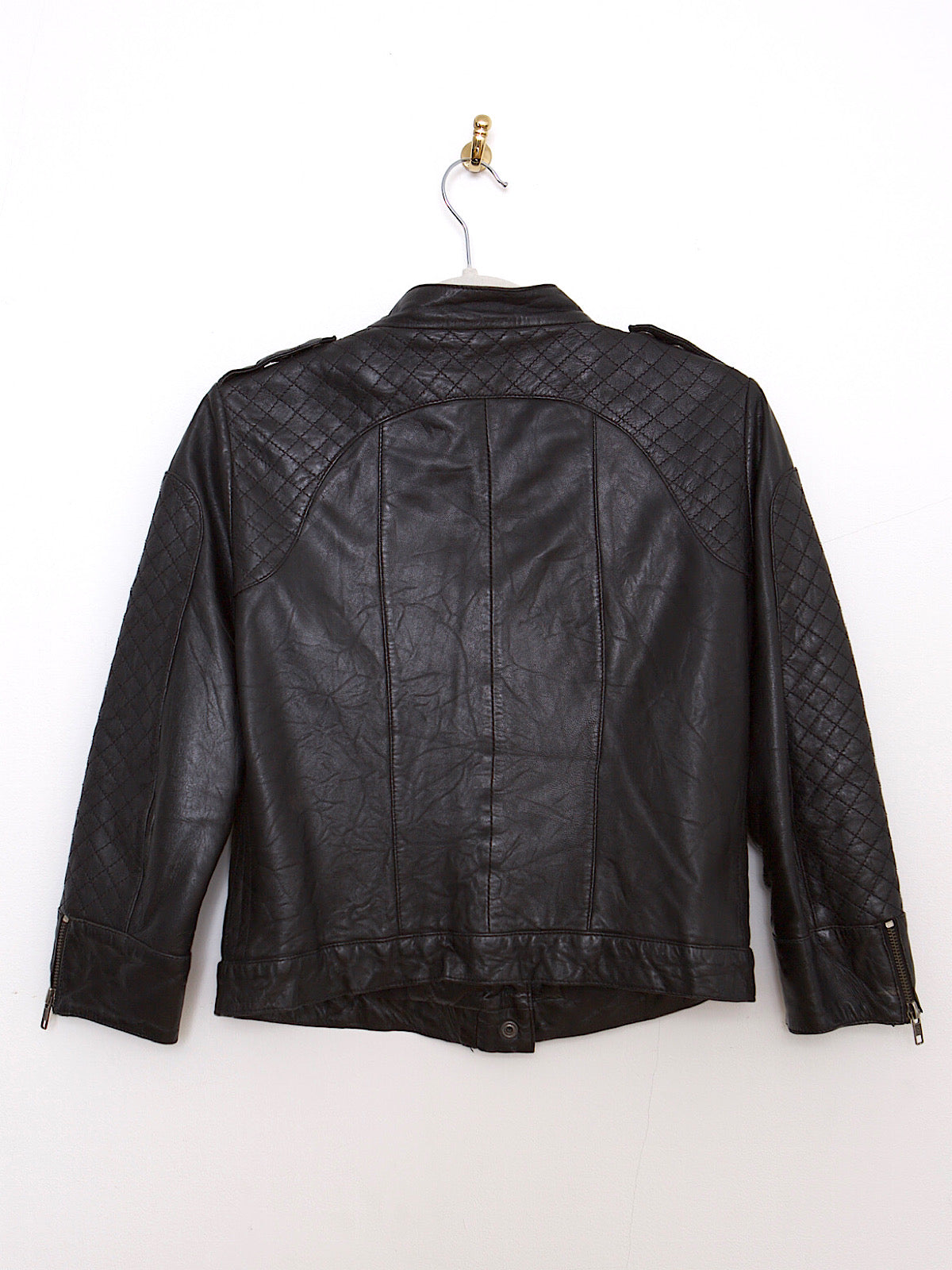 Soft leather biker jacket in black