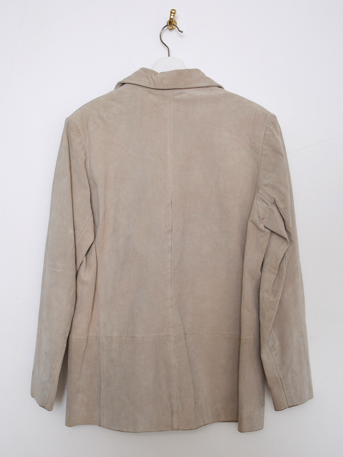 90s vintage beige leather suede jacket